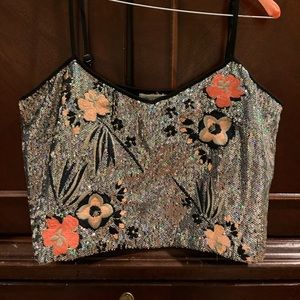 Sequined crop top